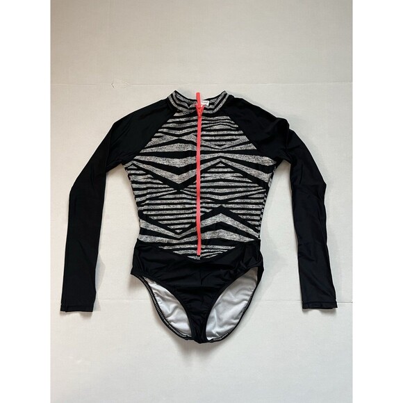 Speedo Zip Front Paddle Suit Women's Zebra Zipper Front Long Sleeve size M - Picture 1 of 8